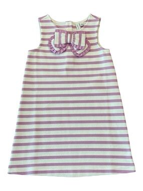 Janie and Jack Lavender & White Striped Bow Dress